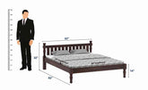 Revista Solid Sheesham Wood Bed Without Storage (Queen Size, Walnut Finish)